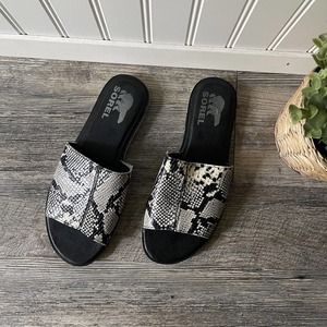 Sorel Python Ella Block Slide Sandals Size 7.5